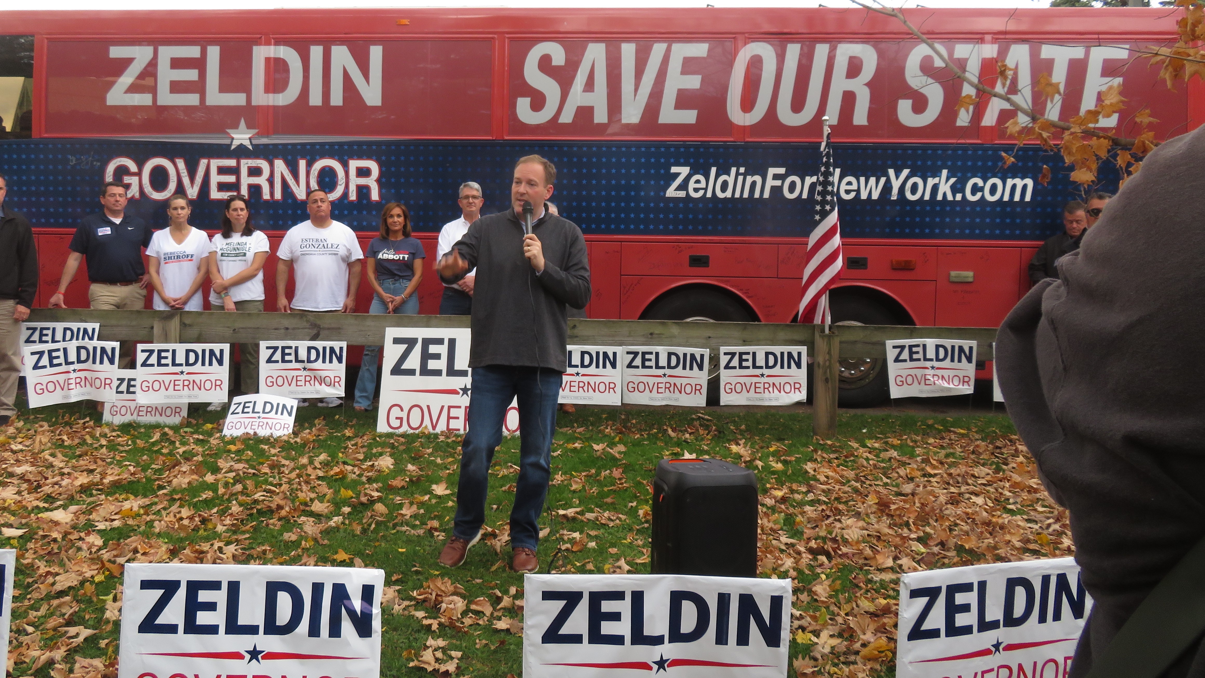 Zeldin Save Our State bus